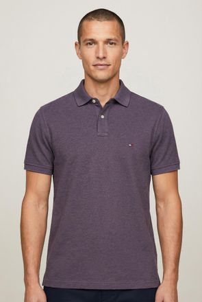 Tommy Hilfiger Poloshirt TOMMY HILFIGER 1985 SLIM POLO, Herren, Gr. XL, mulberry haze heather, Piqu&eacute;, Obermaterial: 96% Baumwolle, 4% Elasthan, Shirts Poloshirt, Mar