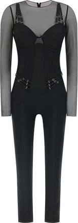 Elisabetta Franchi Overall aus Jersey und T&uuml;ll