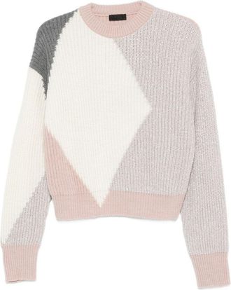 Liu Jo Geometric Pattern Wool-Blend Sweater