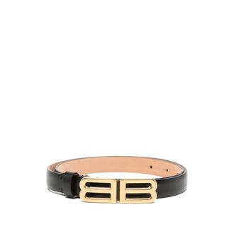 Balenciaga BB Logo Leather Belt