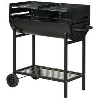 OUTSUNNY Barbacoa de carb&oacute;n 90x45x96 cm negro