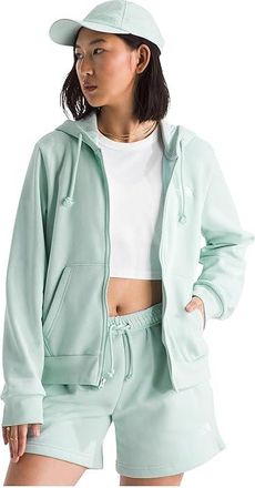 The North Face Evolution Embroidered Full Zip Hoodie Womens Sweatshirt Opal Frost : LG, Cotton/Polyester