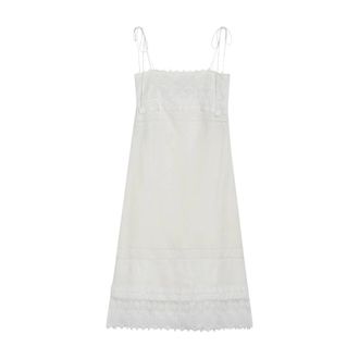 Valentino Garavani Dames, Jurken, Beige, Maat: M Linnen