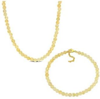 Delmar Citrine Beaded Necklace & Bracelet Set in Yellow at Nordstrom Rack