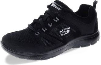 Skechers SUMMITS - NEW WORLD, Womens Low-Top Trainers, Black (Black Leather/Mesh/Black Trim Bbk), 5.5 UK (38.5 EU)
