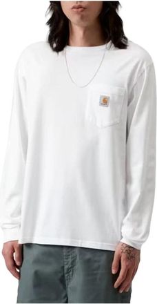 Carhartt Work in Progress L/S Pocket T-Shirt - Heren - Longsleeves - Wit - XS - Katoen - Tops