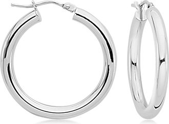 Ross-Simons Italian 3mm 14kt White Gold Hoop Earrings