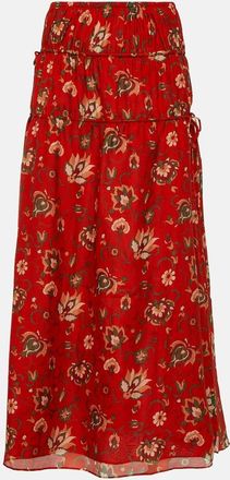 Sir. Reyes printed cotton and silk maxi skirt