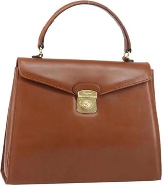 Ferragamo Pre-owned Handbags, female, Brown, Size: ONE SIZE Pre-owned Leather Handbag