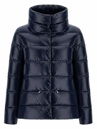 Herno Short Padded Jacket with High Collar and Drawstring Detail