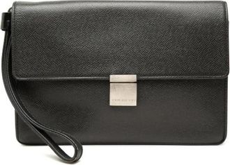 Louis Vuitton Pre-owned Selenga Clutch - Dames - Vintage Clutch - Zwart - ONE Size - Leer - Vintage