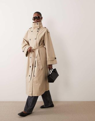 Gina Tricot Gina Tricot cappotto trench a collo alto in beige-Neutro
