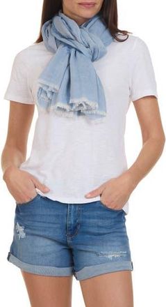 Vince Stripe Cotton Gauze Scarf in Tidal at Nordstrom Rack