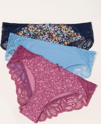 Fat Face FatFace Blue 3 Pack of Brazillian Knickers