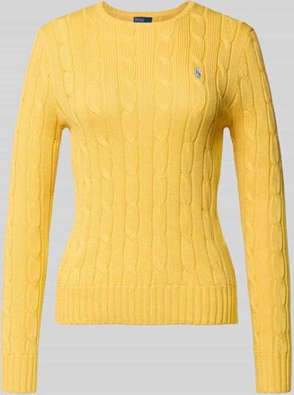 Polo Ralph Lauren Regular Fit Strickpullover aus reiner Baumwolle Modell JULIANNA-LONG in GELB, Gr&ouml;&szlig;e XXL