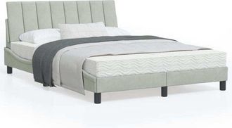 vidaXL Vidaxl - Cama Con Colch&oacute;n Terciopelo Gris Claro 120x200 Cm