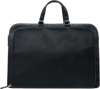 Prada Pre-owned Vintage Aktetas - unisex - Vintage Tassen - Zwart - ONE Size - Leer - Vintage