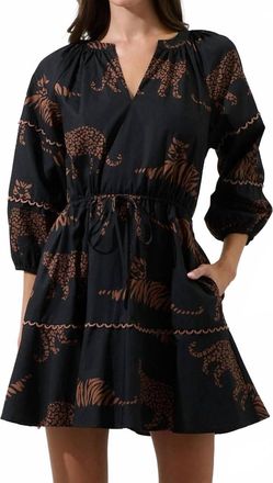 Sugarlips Jungle Cat Mini Dress In Black