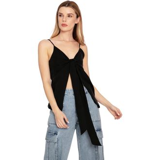 Belle & Bloom First Class Reversible Tie Top in Black at Nordstrom, Size X-Small Au