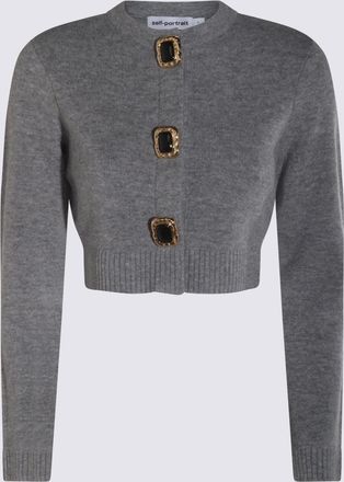 Self Portrait Sweaters Blacks And Greys-Donna