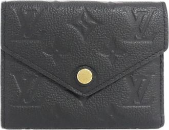 Louis Vuitton Monogram Empreinte Black Leather Wallet (Tri-Fold) (Pre-Owned)