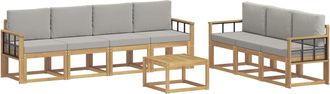 vidaXL Conjunto De Sof&aacute;s De Exterior 8 Uds. Blanco Y Gris Claro Vidaxl