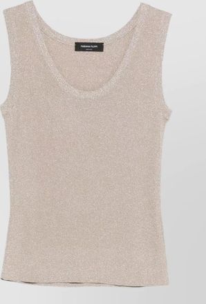 Fabiana Filippi shimmering scoop neck sleeveless fitted top