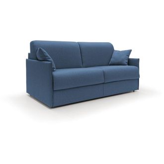 Divani.Store Evans Divano letto matrimoniale in tessuto impermeabile T13 149 cm (mat. 120x197) blu