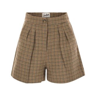 MC2 Saint Barth Dames, Korte broeken, Beige, Maat: XS Leer