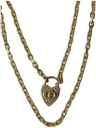 Dior gold-tone metal CD Navy necklace