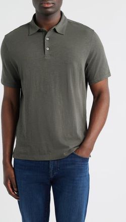 Robert Barakett Brightwood Slub Cotton Polo in Beluga at Nordstrom, Size Xx-Large