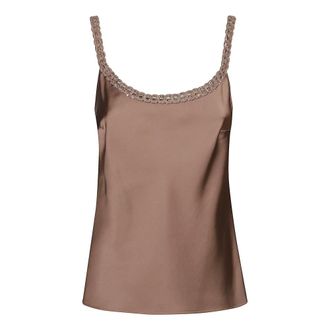 D.exterior Sleeveless Tops, female, Brown, Size: XS Satin Catena Top