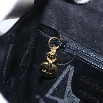 Ferragamo Pre-owned Handbags, female, Black, Size: ONE SIZE Pre-owned Suede Hand Bag