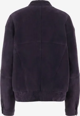 Giorgio Armani Mens Suede Jacket High Collar Purple Goat Leather