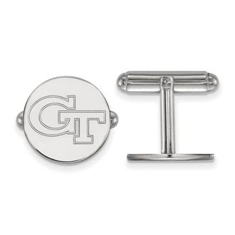 Diamond2Deal Sterling Silver Rhodium-plated Georgia Institute of Technology G-T Cuff Links