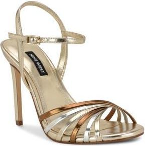 Nine West Meripen Ankle Strap Sandal in Gold Multi at Nordstrom Rack, Size 6.5