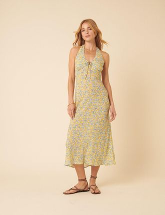 Nobody's Child Floral Halter Neck Lyne Midi Dress