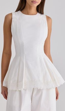 House of CB Marnie Stretch Cotton Top in White at Nordstrom, Size X-Large