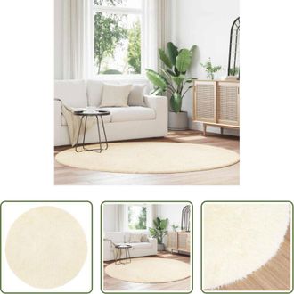 vidaXL vidaXL Tappeto antiscivolo - Tappeto Shaggy a Pelo Lungo NAVARRA Crema 200x200 cm poliestere