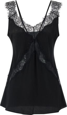 Pinko Black V-Neck lace Top