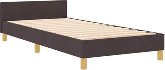 vidaXL Vidaxl - Estructura De Cama Con Cabecera Marr&oacute;n Oscuro 100 X 200 Cm Tela