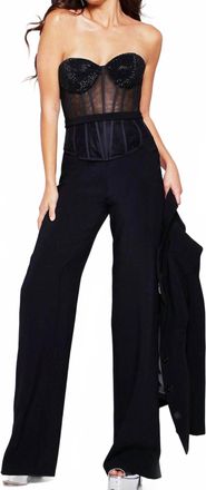 Jovani Corset Beaded Jumpsuit In Black