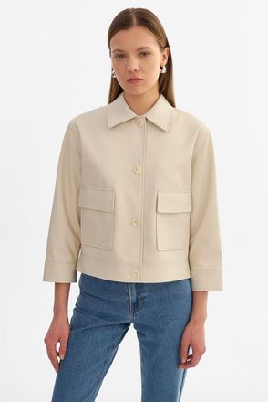 LaMarque Elara | Faux Leather Jacket in Bone at Nordstrom, Size Xx-Small