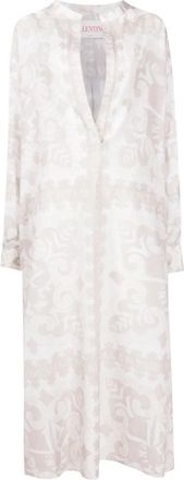 Valentino Garavani Geometric-Print Silk-Cotton Dress