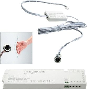 Trade Shop Trade Shop Traesio - Trade Shop - Kit Mini Interruttore Sensore Movimento Mano Luci Led Armadio Alimentatore 12v 100w
