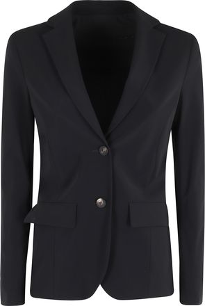 Roberto Ricci Design Black Surflex Single-Breasted Rear-Slit Polyamide Blazer