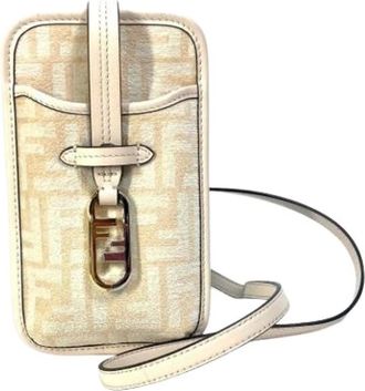 Fendi Pre-owned Cross Body Bags, female, Beige, Size: ONE SIZE Pre-owned Fabric Cross Body Bag