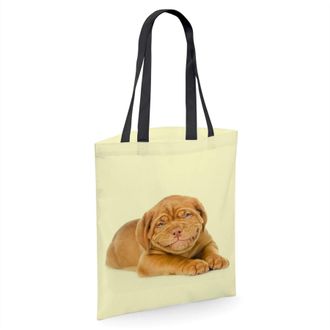 Bang Tidy Clothing Dogue De Bordeaux Gifts for Dog Lovers Owners - Reusable Shopper Shoulder Tote Bags with Dogs on - Lemon