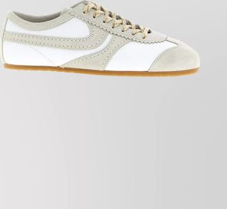 Dries Van Noten low-top suede sneakers featuring contrast stitching