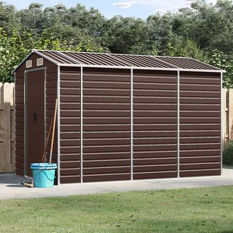 vidaXL Cobertizo De Jard&iacute;n Acero Galvanizado Marr&oacute;n 191x300x198 Cm Vidaxl